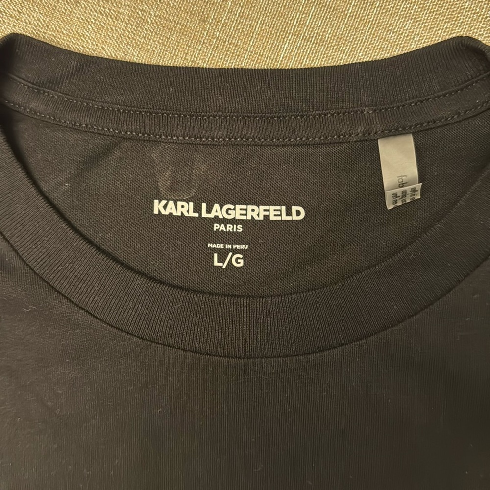 Karl Lagerfeld Paris Men’s / Black Graphic Logo T-SHIRT / NWT - Picture 4 of 11